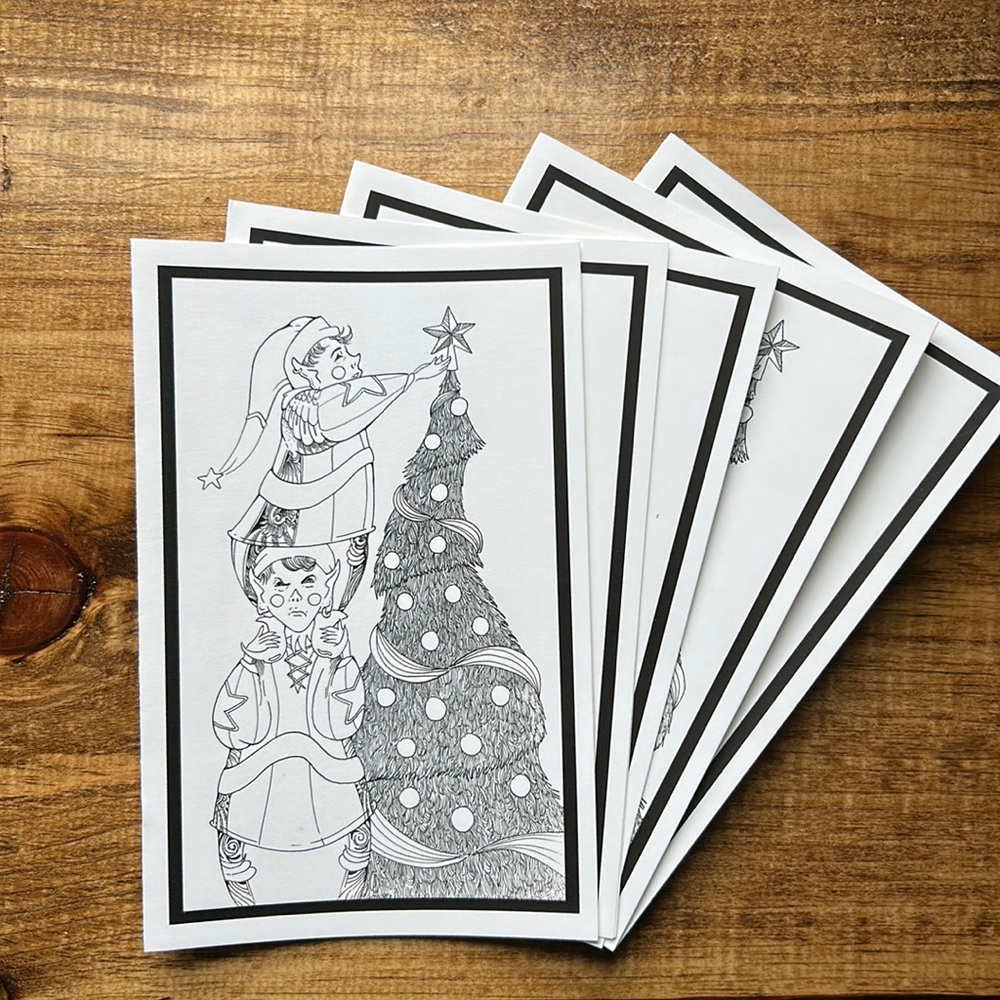 Set of 5 holiday greeting cards